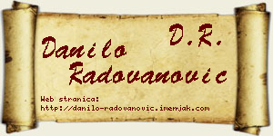 Danilo Radovanović vizit kartica